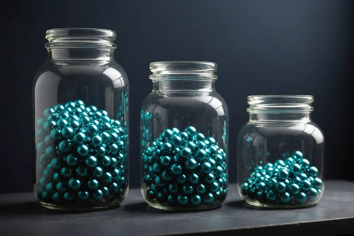 Three glass jars filled with different amounts of teal marbles, representing the Free, Starter, and Pro analytics tiers